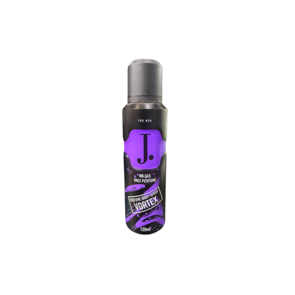 J. Vortex No Gas Pour Homme Body Spray 120ml – Refreshing Aquatic & Woody Fragrance for Men