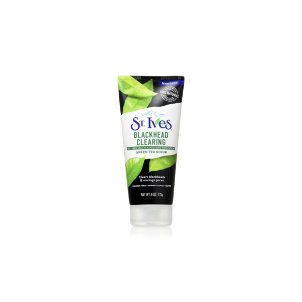 St. Ives Blackhead Clearing Green Tea Face Scrub 170g – Pore Unclogging Salicylic Acid Cleanser (Imported Classic Edition)