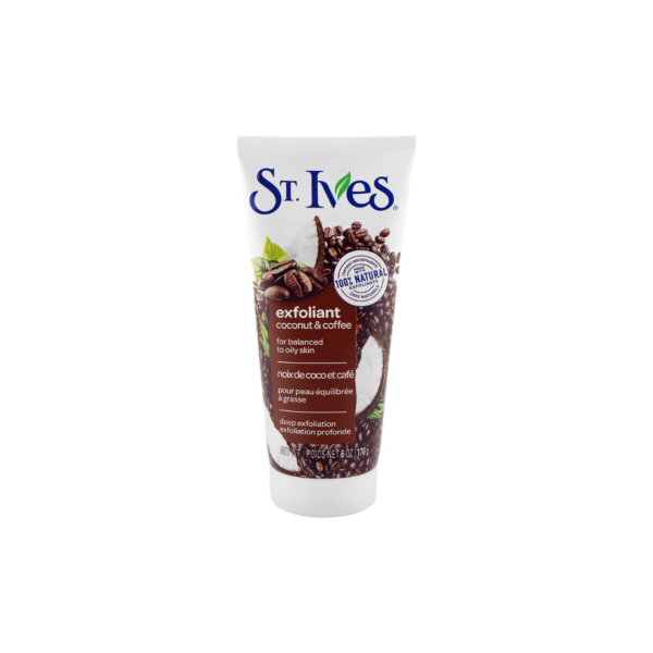 St. Ives Energizing Coconut & Coffee Exfoliant Face Scrub 170g – Deep Exfoliation Cleanser for Balanced to Oily Skin (Imported)