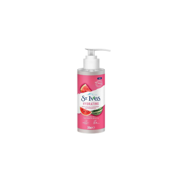 St. Ives Hydrating Watermelon Daily Facial Cleanser 200ml – Lightweight Hydrating & Glowing Gel Face Wash (Imported)