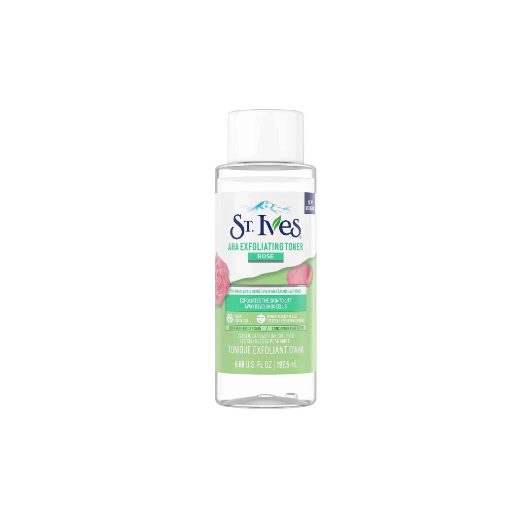 21 St.Ives Rose AHA Exfoliating Toner, 5% Lactic Acid, 5% Acide Lactique, For Dry Skin, 197.5ml - Image 1