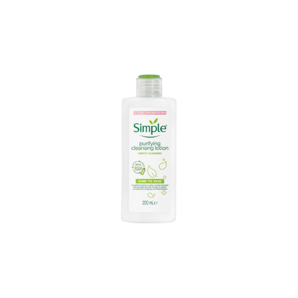 Simple Kind to Skin Purifying Cleansing Lotion 200ml – Gentle Cream Makeup Remover & Cleanser for Sensitive Skin (Imported)