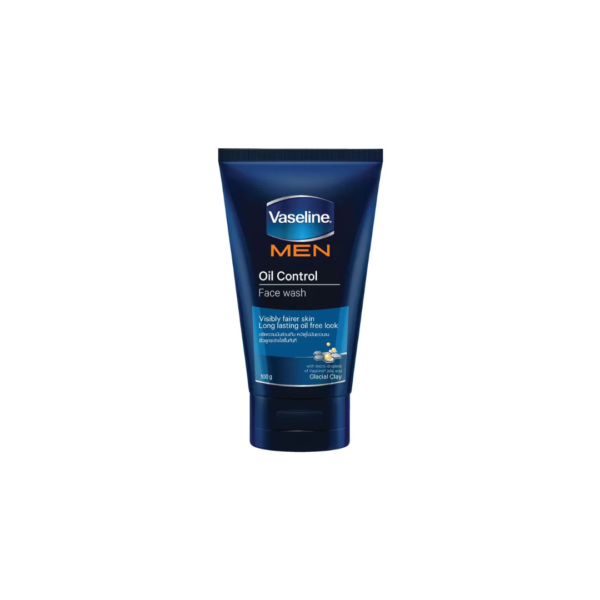 Vaseline Men Oil Control Face Wash 100g – Long Lasting Anti-Shine Cleanser with Glacial Clay (Imported)