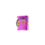 ONE Mixed Pleasures Condoms 3 Pack – 3 Amazing Styles (Super Sensitive, Super Studs, Glowing Pleasures) Sensatex Ultra Soft Latex Condoms (Imported)