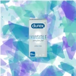 Durex Invisible Extra Thin Condoms 12 Pack – Ultra Thin High Sensitivity Natural Rubber Latex Condoms (Imported) - Image 2