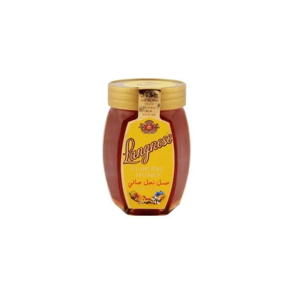 Langnese Pure Bee Honey 375g Jar – 100% Natural Golden Clear