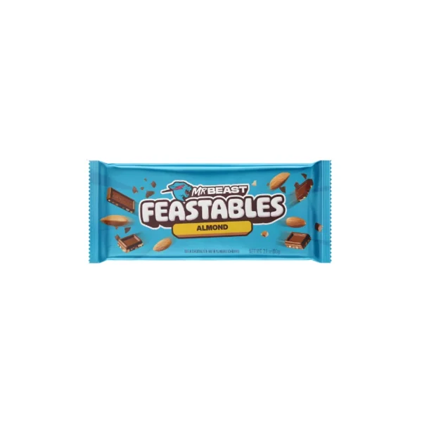 Feastables MrBeast Almond Milk Chocolate Bar 60g – Roasted Almond Chunks