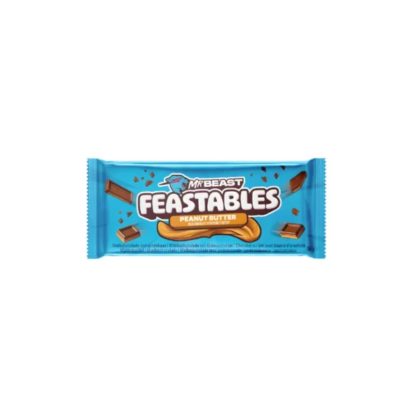 Feastables MrBeast Peanut Butter Milk Chocolate Bar 60g – Real Peanut Butter Filling