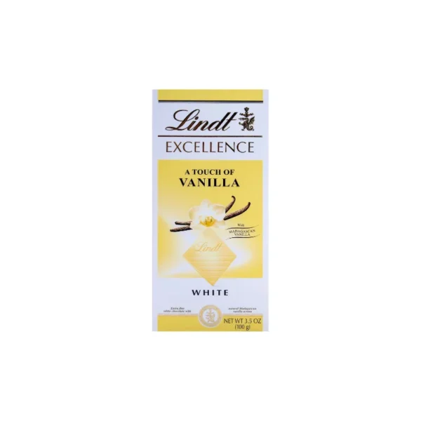 Lindt Excellence White Vanilla Chocolate Bar 100g – With Madagascan Vanilla