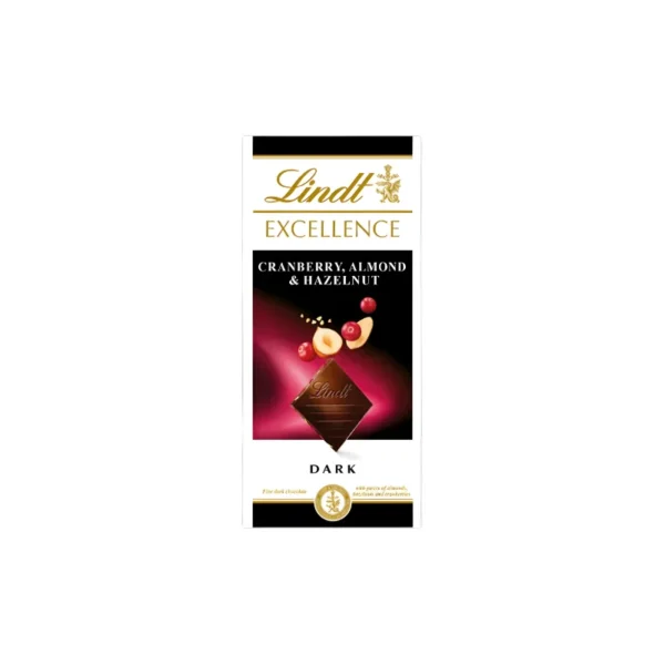 Lindt Excellence Cranberry, Almond & Hazelnut Dark Chocolate 100g