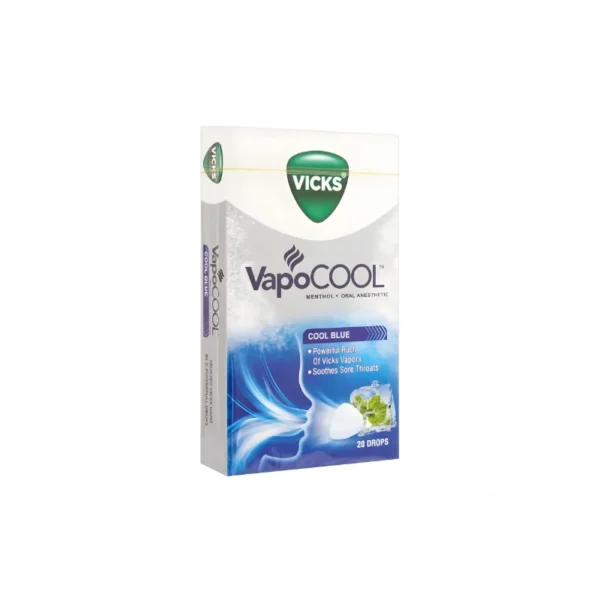 Vicks VapoCool Severe Max Strength Medicated Drops 20ct – Instant Cooling & Sore Throat Relief