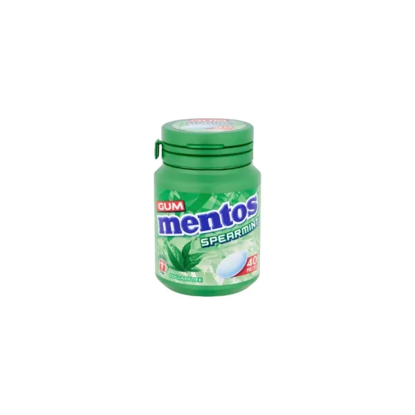 Mentos Spearmint Chewy Dragees 40-Piece Bottle – Refreshing Mint Candy