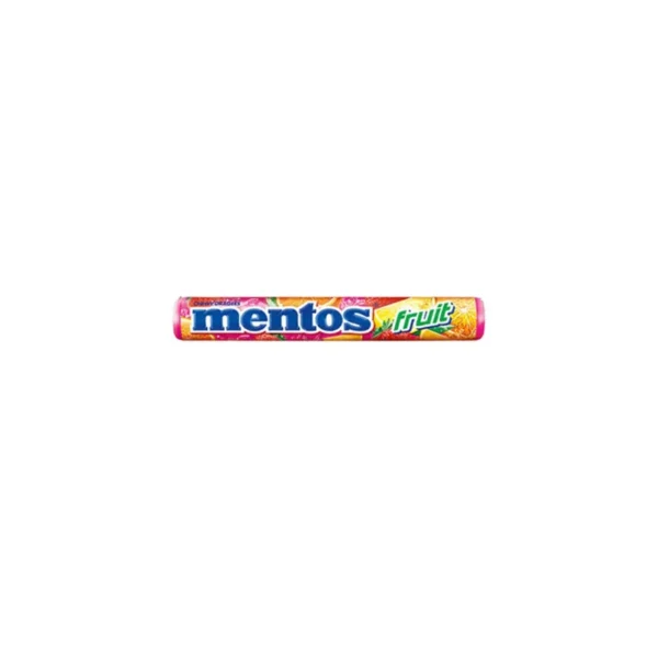 Mentos Fruit Chewy Dragees 37.5g – Assorted Strawberry, Orange & Lemon Roll