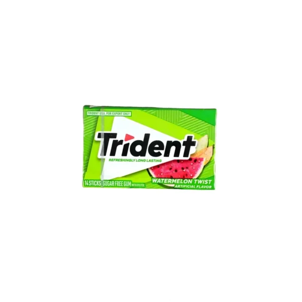 Trident Watermelon Twist Sugar-Free Gum – Authentic USA Imported (14 Sticks)