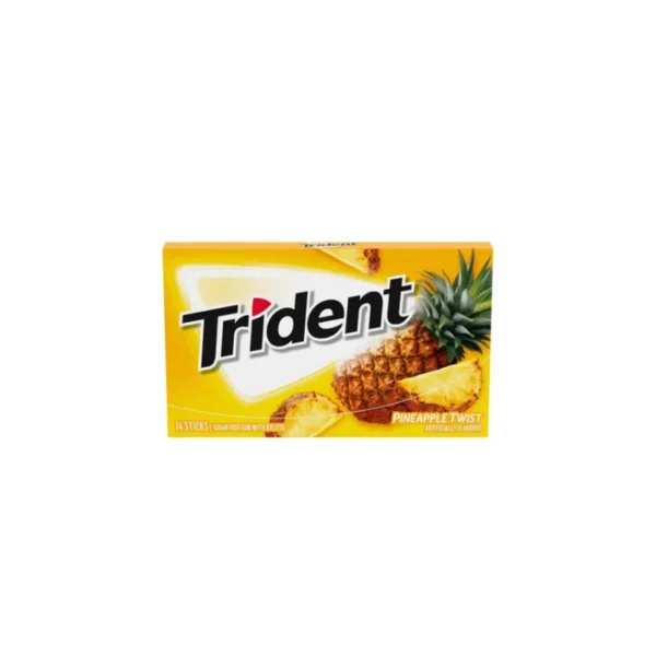 Trident Pineapple Twist Sugar-Free Gum – Authentic USA Imported Tropical Flavor (14 Sticks)