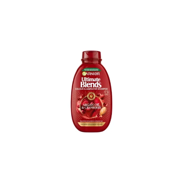 Garnier Ultimate Blends Colour Illuminator Shampoo 400ml – With Argan Oil & Cranberry for Coloured or Highlighted Hair