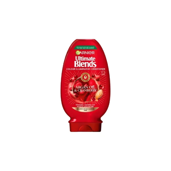Garnier Ultimate Blends Colour Illuminator Conditioner 400ml – With Argan Oil & Cranberry for Coloured or Highlighted Hair