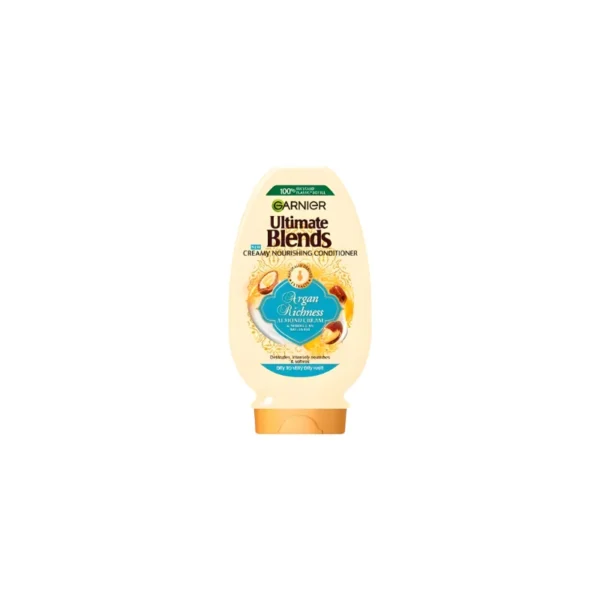 Garnier Ultimate Blends Argan Richness Conditioner 400ml – With Argan Oil & Almond Cream for Very Dry, Unruly Hair