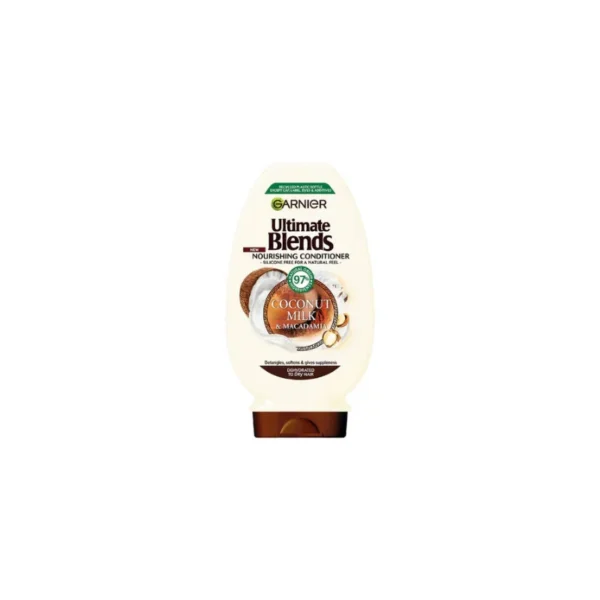 Garnier Ultimate Blends Coconut Milk & Macadamia Conditioner 400ml – Nourishing Softness for Dry Hair