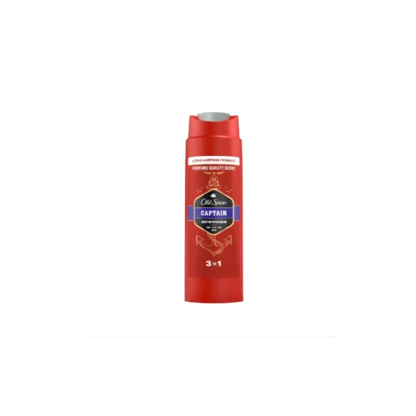 Old Spice Captain 3-in-1 Shower Gel (400ml) – Open Ocean & Sandalwood Scent | Body, Hair & Face Wash | Long-Lasting Masculine Freshness | Best Price in Pakistan | DailyStore.pk