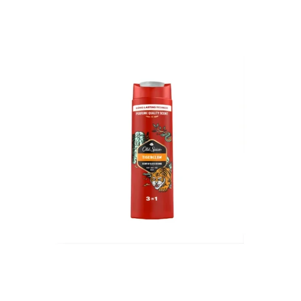 Old Spice Tiger Claw 3-in-1 Shower Gel (400ml) – Invigorating Blood Orange & Grapefruit Scent | Body, Hair & Face Wash | Long-Lasting Freshness | Best Price in Pakistan | DailyStore.pk
