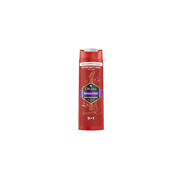 Old Spice Rockstar 3-in-1 Shower Gel (400ml) – Vibrant Bergamot & Juicy Apple Scent | Body, Hair & Face Wash | Perfume Quality Freshness | Best Price in Pakistan | DailyStore.pk