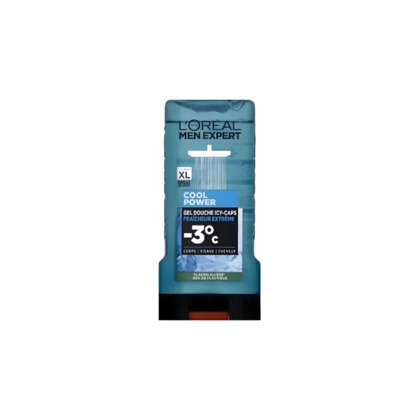 L'Oréal Men Expert Cool Power Ice Effect Shower Gel (300ml) – 3-in-1 Face, Body & Hair Wash | Icy Caps Technology for -4°C Sensation | Best Price in Pakistan | DailyStore.pk