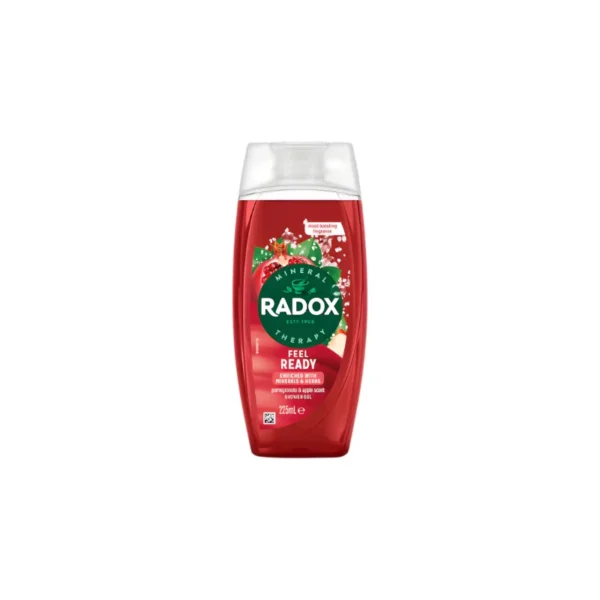 Radox Mineral Therapy Feel Ready Shower Gel 225ml – With Pomegranate & Red Apple for Instant Vitality (Imported)