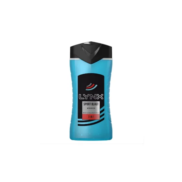 Lynx Sport Fresh 3-in-1 Body, Face & Hair Wash 225ml – With Citrus & Frozen Mint for All Day Freshness (Imported)