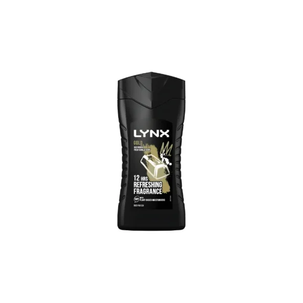 Lynx Gold Body Wash 225ml – With Oud Wood & Dark Vanilla for 12-Hour Refreshing Fragrance (Imported)