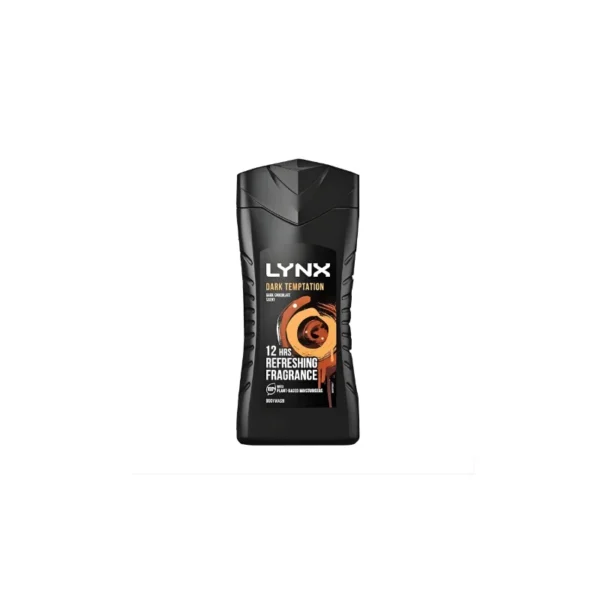 Lynx Dark Temptation Body Wash 225ml – With Dark Chocolate Scent & 12-Hour Refreshing Fragrance (Imported)