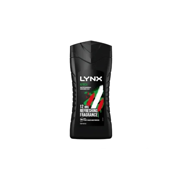 Lynx Africa Body Wash 225ml – With Squeezed Mandarin & Sandalwood Scent for 12-Hour Refreshing Fragrance (Imported)