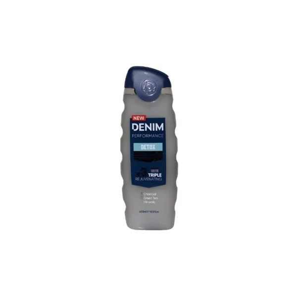 Denim Performance Detox 2-in-1 Body & Face Wash 400ml – With Charcoal & Green Tea (Imported)