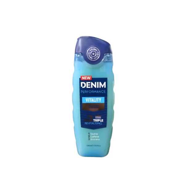Denim Vitality 2-in-1 Body & Face Wash 400ml – With Triple Vitality Complex & Revitalizing Minerals (Imported)