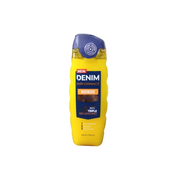 Denim Performance Nourish 2-in-1 Body & Face Wash 400ml – With X3 Triple Replenishing Complex (Imported)
