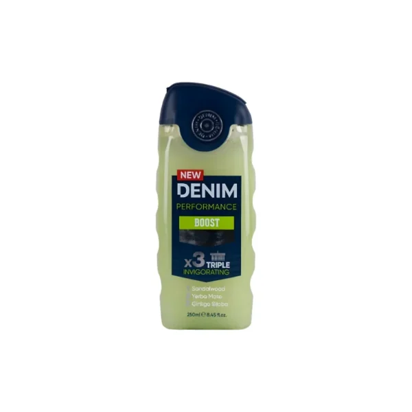 Power up your daily routine with Denim Boost 2-in-1 Body & Face Wash (250ml). This "Energy-Infusion" specialist is designed for the man who needs to stay sharp and refreshed throughout a demanding day. By combining the legendary stimulating properties of Caffeine with a unique complex of Revitalizing Minerals, Denim delivers an immediate surge of freshness that helps you shake off fatigue and feel completely recharged.  The 250ml imported bottle produces a rich, bubbly lather that rinses away effortlessly, leaving no heavy or greasy residue behind. Its 2-in-1 versatility simplifies your grooming routine without sacrificing quality, ensuring your face and body are left feeling soft, energized, and impeccably clean. Whether you’re heading into a high-stakes meeting or cooling down after an intense workout, Denim Boost provides the professional-grade performance and bold, masculine finish you need to stay at your best.Power up your daily routine with Denim Boost 2-in-1 Body & Face Wash (250ml). This "Energy-Infusion" specialist is designed for the man who needs to stay sharp and refreshed throughout a demanding day. By combining the legendary stimulating properties of Caffeine with a unique complex of Revitalizing Minerals, Denim delivers an immediate surge of freshness that helps you shake off fatigue and feel completely recharged.  The 250ml imported bottle produces a rich, bubbly lather that rinses away efforDenim Boost 2-in-1 Body & Face Wash 250ml – With Energy Minerals & Revitalizing Caffeine (Imported)