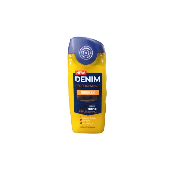 Denim Performance Nourish 2-in-1 Body & Face Wash 250ml – With X3 Triple Replenishing Complex (Imported)
