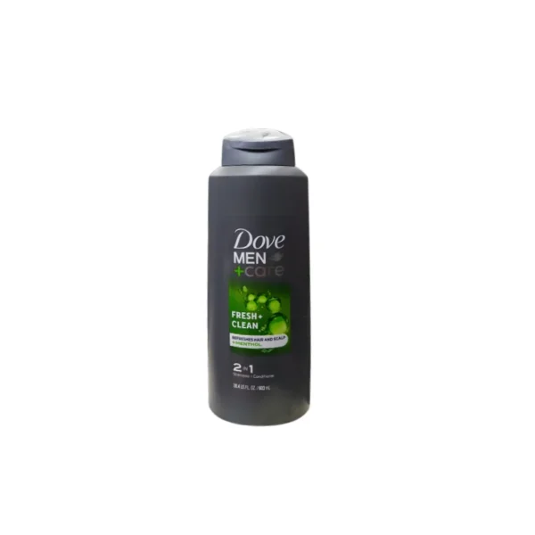 Dove Men+Care Fresh & Clean Fortifying 2-in-1 Shampoo & Conditioner 603ml – USA Menthol Edition for 24-Hour Freshness (Imported)