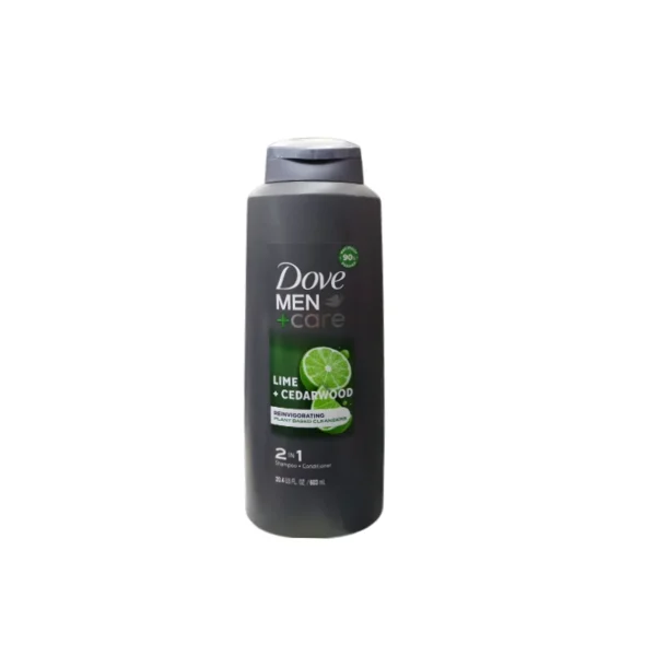 Dove Men+Care Lime + Cedarwood 2-in-1 Fortifying Shampoo & Conditioner 603ml – USA Edition for Freshness & Strength (Imported)