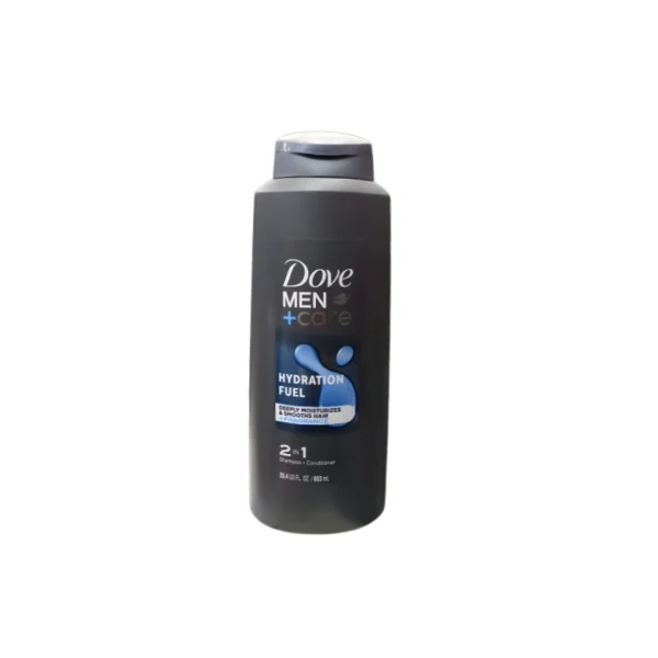 Dove Men+Care Hydration Fuel 2-in-1 Fortifying Shampoo & Conditioner 603ml – USA Edition for Dry Hair & Scalp (Imported)
