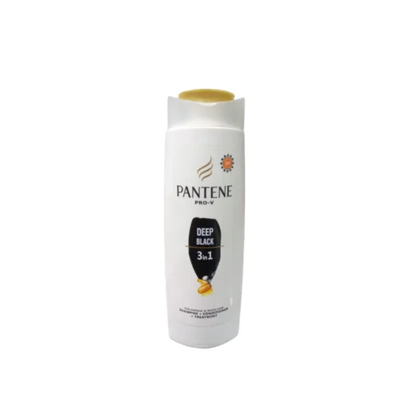 Pantene Pro-V Deep Black Anti-Hairfall 3-in-1 Shampoo 360ml – Shine, Strength & Smoothness for Natural Black Hair (Imported)