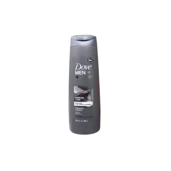 Dove Men+Care Charcoal + Clay Purifying Shampoo 355ml – USA Edition with Deep Cleansing Elements for Oily Hair (Imported)
