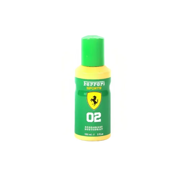 Ferrari Sports 02 Deodorant Body Spray 150ml – Intense, Woody & Spicy Masculine Fragrance