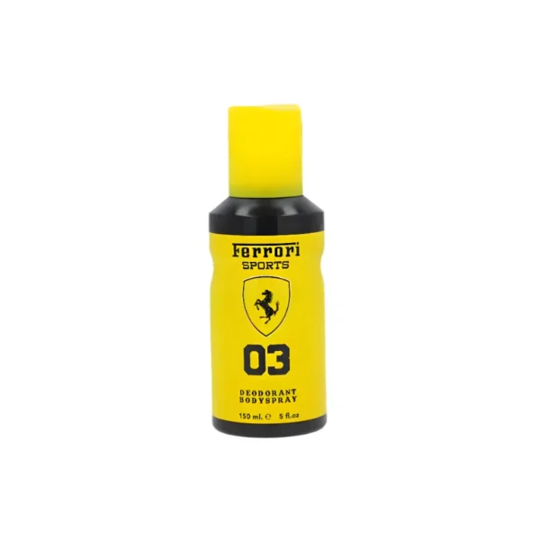 Ferrari Sports 03 Deodorant Body Spray 150ml – Vibrant, Sweet & Spicy Fragrance for Men