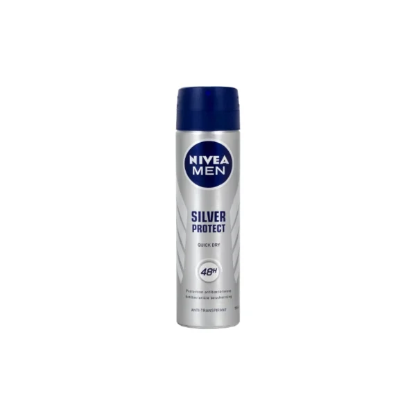 Nivea Men Silver Protect Deodorant Body Spray 150ml – For Men (Antibacterial & Long-Lasting Freshness)