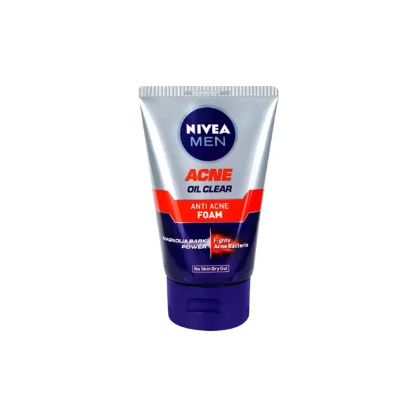 Nivea Men Acne Oil Clear Anti-Acne Effect Facial Foam 100g – Magnolia Bark Extract Cleanser