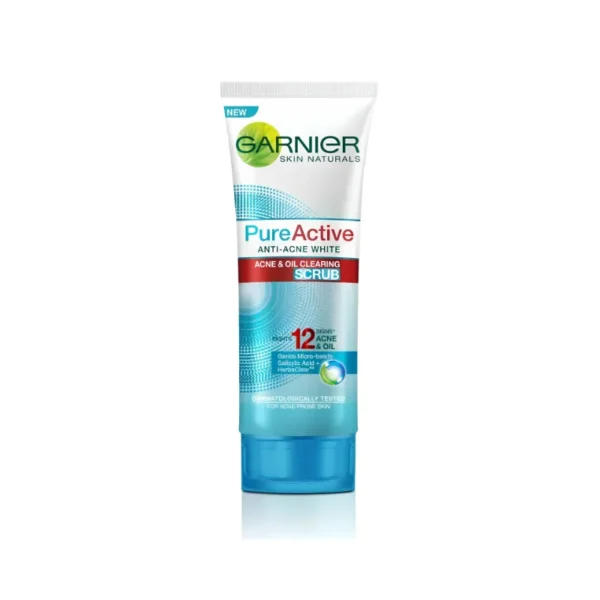 Garnier Pure Active Anti-Acne White Brightening Facial Foam 100ml – Salicylic Acid & Vitamin C Cleanser (Imported)