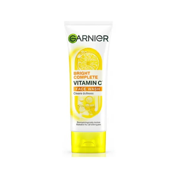 Garnier Bright Complete Vitamin C Brightening Facial Foam 100g – Daily Glow & Dark Spot Cleanser (Imported)