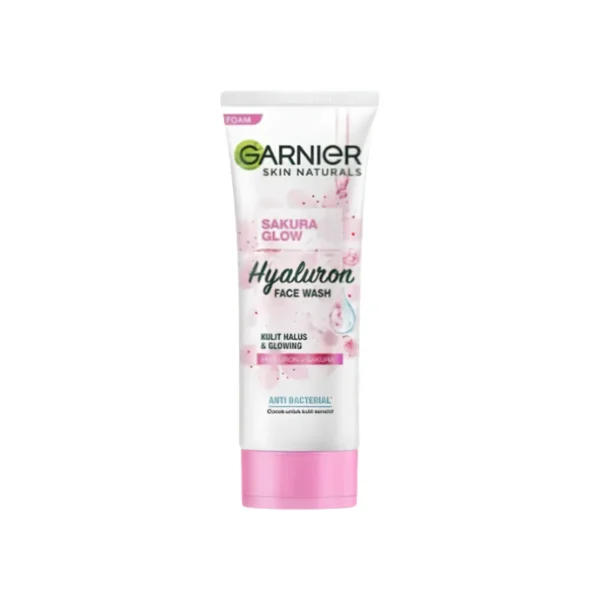 Garnier Sakura Glow Hyaluron Face Wash 100ml – Deep Hydration & Radiant Skin Cleanser (Imported)