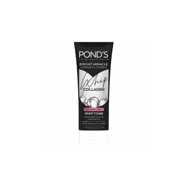 Pond's Bright Miracle Ultimate Clarity Whip Collagen Facial Foam 100ml – Niasorcinol & 10x Collagen Deep Cleanser (Imported)